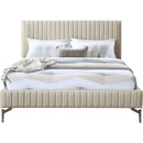  Color_Beige Size_Full -- Gallo Beige Vegan Leather Upholstered Full Bed IMAGE 3