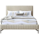 Meridian Gallo Beige Vegan Leather King Bed IMAGE 3