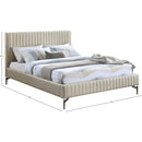  Color_Beige  Size_Queen  -- Gallo Beige Vegan Leather Upholstered Queen Bed IMAGE 9