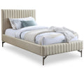  Color_Beige Size_Twin -- Meridian Gallo Upholstered Panel Bed IMAGE 1
