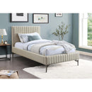  Color_Beige  Size_Twin  -- Gallo Beige Vegan Leather Upholstered Twin Bed IMAGE 2