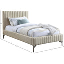  Color_Beige  Size_Twin  -- Gallo Beige Vegan Leather Upholstered Twin Bed IMAGE 9