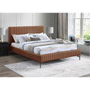  Color_Cognac  Size_Full  -- Gallo Cognac Vegan Leather Upholstered Full Bed IMAGE 2