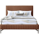 Meridian Gallo Cognac Vegan Leather King Bed IMAGE 3