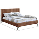  Color_Cognac  Size_King  -- Gallo Cognac Vegan Leather Upholstered King Bed IMAGE 9