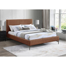 Meridian Gallo Cognac Vegan Leather Queen Bed IMAGE 2