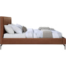 Meridian Gallo Cognac Vegan Leather Queen Bed IMAGE 4