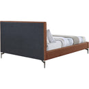  Color_Cognac  Size_Queen  -- Gallo Cognac Vegan Leather Upholstered Queen Bed IMAGE 5