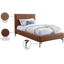  Color_Cognac  Size_Twin  -- Gallo Cognac Vegan Leather Upholstered Twin Bed IMAGE 10