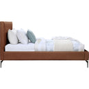  Color_Cognac  Size_Twin  -- Gallo Cognac Vegan Leather Upholstered Twin Bed IMAGE 4