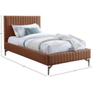  Color_Cognac  Size_Twin  -- Gallo Cognac Vegan Leather Upholstered Twin Bed IMAGE 9