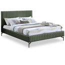 Meridian Gallo Green Vegan Leather King Bed IMAGE 1