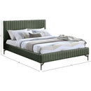  Color_Green  Size_King  -- Gallo Green Vegan Leather Upholstered King Bed IMAGE 9