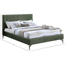 Meridian Gallo Green Vegan Leather King Bed IMAGE 9