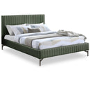  Color_Green  Size_Queen  -- Gallo Green Vegan Leather Upholstered Queen Bed IMAGE 1