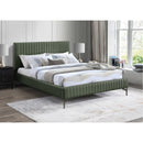  Color_Green  Size_Queen  -- Gallo Green Vegan Leather Upholstered Queen Bed IMAGE 2