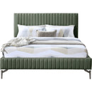  Color_Green  Size_Queen  -- Gallo Green Vegan Leather Upholstered Queen Bed IMAGE 3