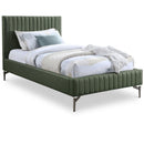  Color_Green  Size_Twin  -- Gallo Green Vegan Leather Upholstered Twin Bed IMAGE 1
