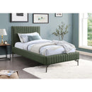  Color_Green  Size_Twin  -- Gallo Green Vegan Leather Upholstered Twin Bed IMAGE 2