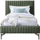  Color_Green  Size_Twin  -- Gallo Green Vegan Leather Upholstered Twin Bed IMAGE 3