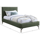  Color_Green  Size_Twin  -- Gallo Green Vegan Leather Upholstered Twin Bed IMAGE 9