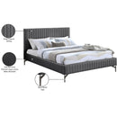 Meridian Gallo Dark Grey Vegan Leather Full Bed IMAGE 10