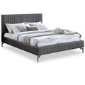  Color_Grey  Size_Full  -- Gallo Grey Vegan Leather Upholstered Full Bed IMAGE 1