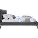 Meridian Gallo Dark Grey Vegan Leather King Bed IMAGE 4