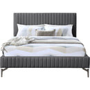 Meridian Gallo Dark Grey Vegan Leather Queen Bed IMAGE 3