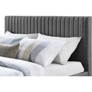  Color_Grey  Size_Queen  -- Gallo Grey Vegan Leather Upholstered Queen Bed IMAGE 6