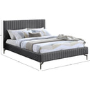 Meridian Gallo Dark Grey Vegan Leather Queen Bed IMAGE 9