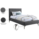  Color_Grey  Size_Twin  -- Gallo Grey Vegan Leather Upholstered Twin Bed IMAGE 10