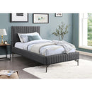  Color_Grey  Size_Twin  -- Gallo Grey Vegan Leather Upholstered Twin Bed IMAGE 2