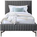 Meridian Gallo Dark Grey Vegan Leather Twin Bed IMAGE 3