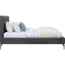  Color_Grey  Size_Twin  -- Gallo Grey Vegan Leather Upholstered Twin Bed IMAGE 4