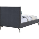  Color_Grey  Size_Twin  -- Gallo Grey Vegan Leather Upholstered Twin Bed IMAGE 5