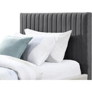  Color_Grey  Size_Twin  -- Gallo Grey Vegan Leather Upholstered Twin Bed IMAGE 6