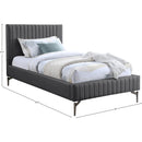  Color_Grey  Size_Twin  -- Gallo Grey Vegan Leather Upholstered Twin Bed IMAGE 9
