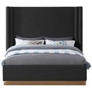 Color_Black/ Gold  Size_King  -- Meridian Halton Upholstered Platform Bed IMAGE 3