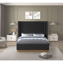  Color_Black/ Gold  Size_King  -- Meridian Halton Upholstered Platform Bed IMAGE 4