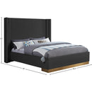  Color_Black/ Gold  Size_King  -- Meridian Halton Upholstered Platform Bed IMAGE 7