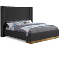  Color_Black/ Gold Size_Queen -- Meridian Halton Upholstered Platform Bed IMAGE 1