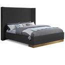 Meridian Halton Black Boucle Fabric Queen Bed (3 Boxes) IMAGE 1