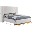  Color_Cream/ Gold  Size_King  -- Halton Cream Boucle Fabric Upholstered King Bed IMAGE 7