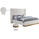  Color_Cream/ Gold  Size_King  -- Halton Cream Boucle Fabric Upholstered King Bed IMAGE 8