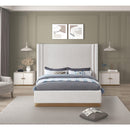  Color_Cream/ Gold  Size_Queen  -- Halton Cream Boucle Fabric Upholstered Queen Bed IMAGE 4