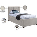  Color_Beige -- Meridian Harper Twin Upholstered Panel Bed IMAGE 9