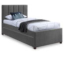  Color_Grey -- Harper Grey Linen Textured Fabric Upholstered Twin Trundle Bed IMAGE 1