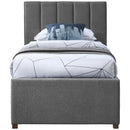  Color_Grey -- Harper Grey Linen Textured Fabric Upholstered Twin Trundle Bed IMAGE 4