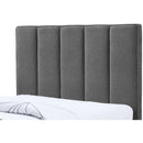  Color_Grey -- Harper Grey Linen Textured Fabric Upholstered Twin Trundle Bed IMAGE 7